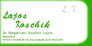 lajos koschik business card